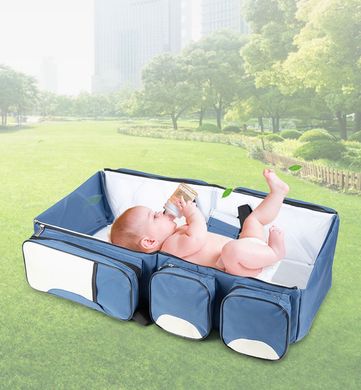 Дорожня похідна сумка з дитячим ліжечком Baby Bed and Travel Bag 3 в 1, ліжко трансформер для немовлят, переносна люлька, сумка ліжко