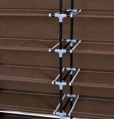 Тканинний складаний шафа для взуття на 2 секції Shoe Cabinet YQF-2266 на 12 полиць, подвійна шафа органайзер для зберігання взуття
