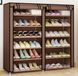 Тканевый складной шкаф для обуви на 2 секции Shoe Cabinet YQF-2266 на 12 полок, двойной шкаф органайзер для хранения обуви