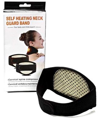 Шийний турмаліновий магнітний бандаж-комір з магнітними вставками Self heating neck guard band