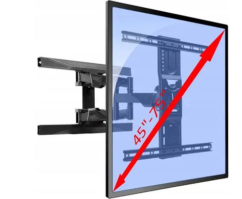 Міцний Кронштейн Для Тв P6 на стіну Діагональ 45-75, надійне безпечне міцне стійке настінне кріплення для телевізора з поворотом, універсальне кріплення похило поворотне для плазми або монітора
