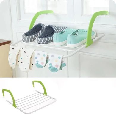 Съемная сушилка для одежды на батарею Fold Clothes Shelf, подвесная сушилка, сушилка для белья, Зелёный