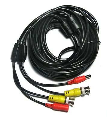 Готовый кабель 10 метров для камер,для передачи видеосигнала и питания для Аналоговых,AHD,CVI,TVI,видео-кабель,кабель-питания,подключение к любым стандартным камерами видеонаблюдения,коаксиальный кабель,патч-корд