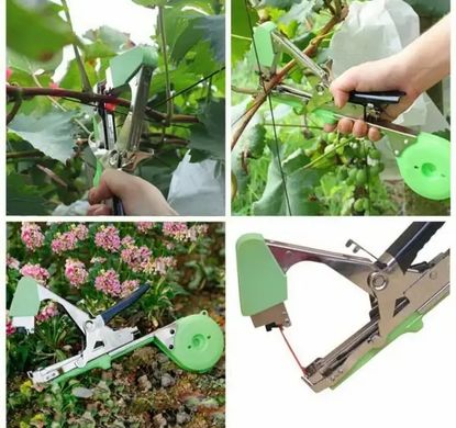 Универсальный Садовый усиленный степлер Тапенер для подвязывания растений Tape Tool. Инструмент для подвязки побегов деревьев, цветов, кустов, винограда для садовых и огородных растений, обвязочная машина кустов и деревьев инновационное устройство