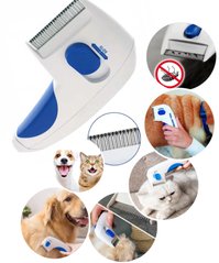 Электрическая расческа для удаления блох Flea Doctor для собак и кошек, расческа от блох для котов и собак, Белый