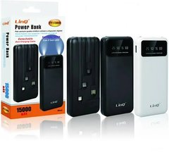 Внешний портативный аккумулятор Power Bank LINQ TT-13806 15000mAh портативная зарядка с фонариком и шнурами в комплекте