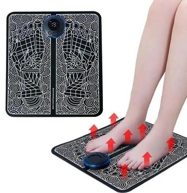 Масажний лікувальний електричний килимок для ніг та ніг EMS Foot Massager стимулюючий кровообіг, Чорний