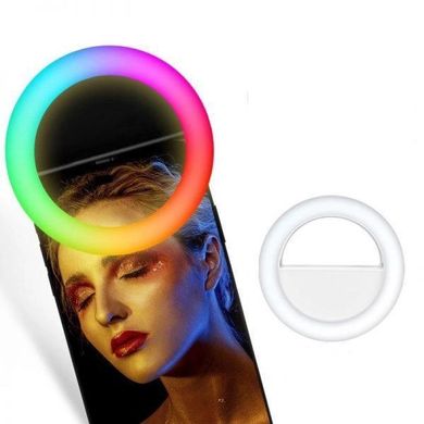 Кольцевая селфи-лампа с зеркалом на телефон  Selfie Ring Light H8-1, кольцевая лапма для телефона Rgb