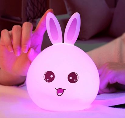 Детский ночник светильник Зайчик Rabbit Silicone Lamp LY-271 силиконовый, аккумуляторный, лампа зайчик кролик Soft Touch, в ассортименте