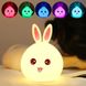 Дитячий нічник світильник Кролик Rabbit Silicone Lamp LY-271 силіконовий, акумуляторний, лампа кролик Soft Touch, в асортименті