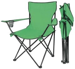 Складаний стілець туристичний до 150 кг зі спинкою та чохлом, стілець складний для походів, риболовлі, Зелений