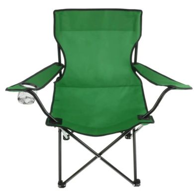 Складаний стілець туристичний до 150 кг зі спинкою та чохлом, стілець складний для походів, риболовлі, Зелений