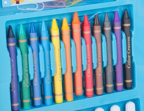 Багатофункціональний Набір Для Малювання 86 Предметів Синій І Рожевий, Комплект для Дитячої творчості та розвитку, Кейс для юного художника , універсальна валіза для любителів малювати