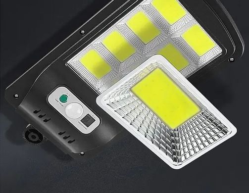 Вуличний водонепроникний ліхтар світильник на сонячній батареї з датчиком руху та пультом 120 діодів solar, Чорний