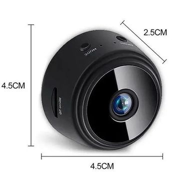 Бездротова міні камера IP A9 з WiFi та датчиком руху FullHD 1080 з нічним баченням, Чорний
