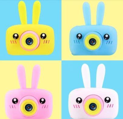 Багатофункціональний Протиударний Дитячий цифровий Фотоапарат Baby Camera ET013 Rabbit Baby Camera, фотокамера для дітей із захистом від падінь, Smart Kids зайчик з дисплеєм та вушками + таймер часу, автоспуск, фото з наклейками, безперервна зйомка