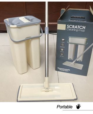 Швабра ледар з відром і автоматичним віджимом, комплект для прибирання Mop Self Wash