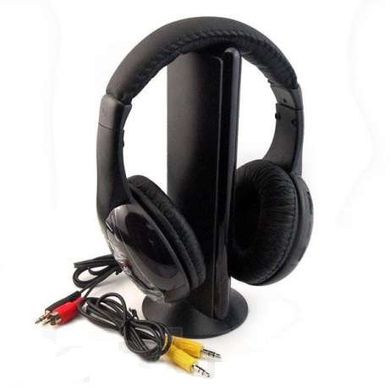 Беспроводные наушники 5в1 + FM радио Wireless Headphone pc tv, Черный
