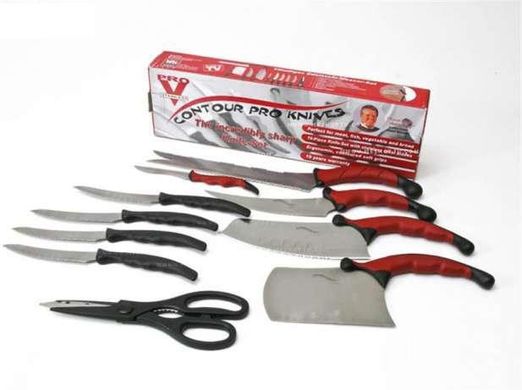 Набор кухонных ножей Contour Pro Knives Контур про 10 в 1 + магнитная рейка