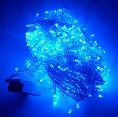 Світлодіодна гірлянда нитка синя LED 100 B-1, новорічна гірлянда 100 діодів 7 м, Синій