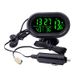 Автомобільний годинник, термометр, вольтметр VST 7009V Зелений, Чорний