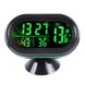 Автомобільний годинник, термометр, вольтметр VST 7009V Зелений, Чорний