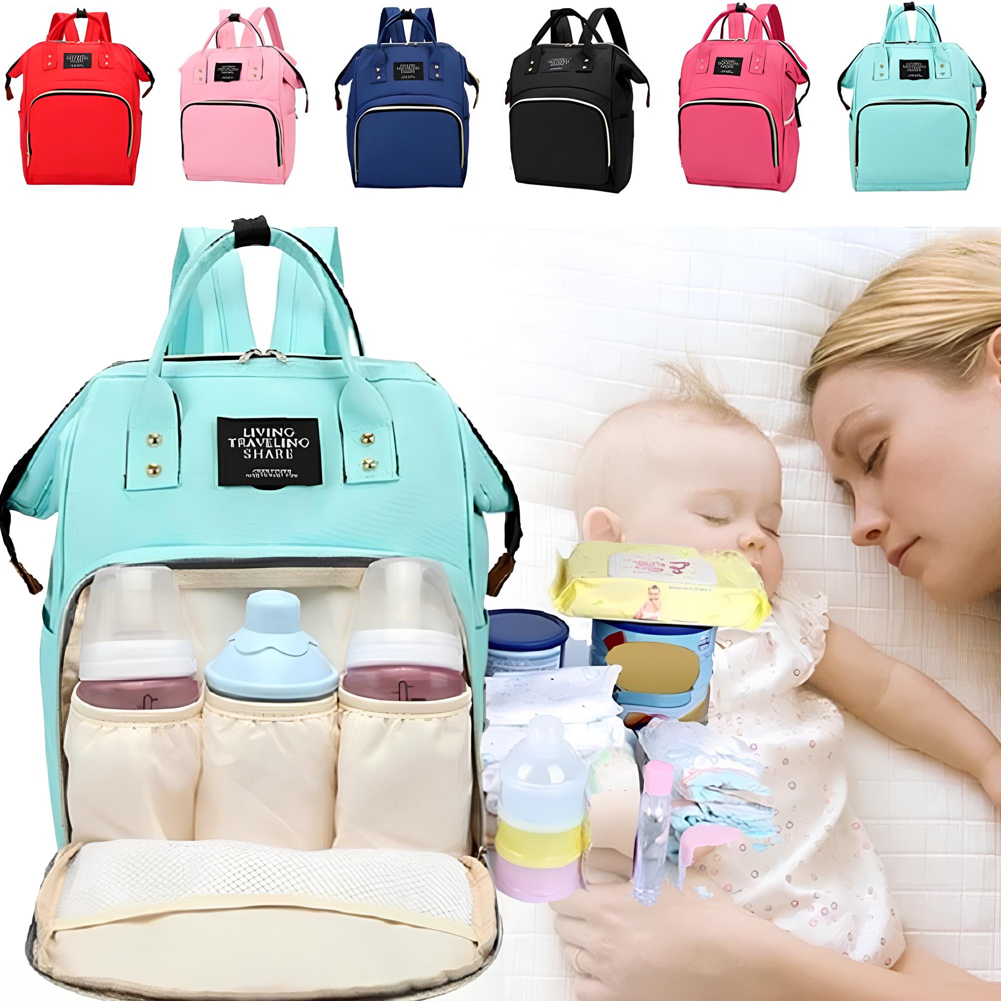 Сумка органайзер для мамы и малыша черный многофункциональный рюкзак mommy bag портфель для мам на коляску, фото 1