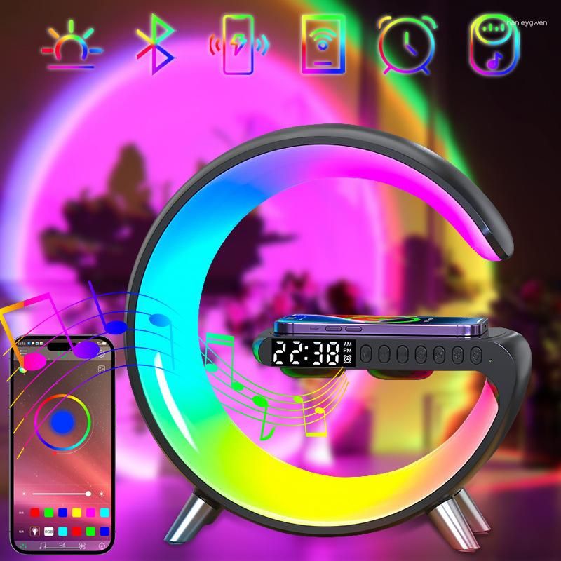 Настольная лампа, ночник RGB 3-in-1 Rainbow Light-Wireless Charger-Speaker с беспроводной зарядкой и Bluetooth колонкой - FlyEnergy - магазин електроніки