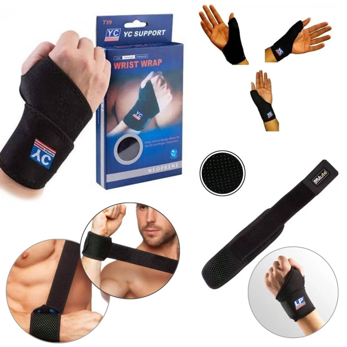 Бандаж на зап'ястя SF SUPPORT WRIST WRAP, напульсник на руку, Спортивний Фіксатор променезап'ясткового суглоба на липучці, компресійний бандаж, Еластична пов'язка, що фіксує руку, захищає та рятує м'язи від надривів та розтягувань