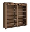 Тканинний складаний шафа для взуття на 2 секції Shoe Cabinet YQF-2266 на 12 полиць, подвійна шафа органайзер для зберігання взуття