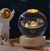 Кришталева куля із сонячною системою 6/8 см світлодіодний LED 3D нічник, куля-нічник, скляна куля світильник на акумуляторі від USB