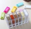 Органайзер для зберігання спецій Supretto Seasoning Piece Set six на 6 осередків на підставці, набір спецівниць для зберігання приправ та спецій