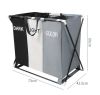 Кошик для білизни складаний 120л з 3 відсіками Laundry Basket, Кошик-органайзер для сортування брудної білизни