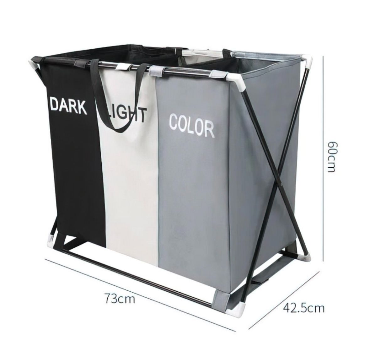 Кошик для білизни складаний 120л з 3 відсіками Laundry Basket, Кошик-органайзер для сортування брудної білизни