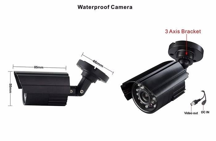 Універсальна система відеоспостереження CCTV на 4 камери, комплект відеоспостереження для вулиці та приміщень на 4 кольорові аналогові камери високого дозволу, АHD з ІЧ-підсвічуванням, датчик руху + сповіщення про тривогу