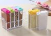 Органайзер для зберігання спецій Supretto Seasoning Piece Set six на 6 осередків на підставці, набір спецівниць для зберігання приправ та спецій