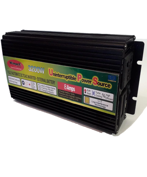 Перетворювач напруги 3200W 12V-220V інвертор з зарядним від мережі 220