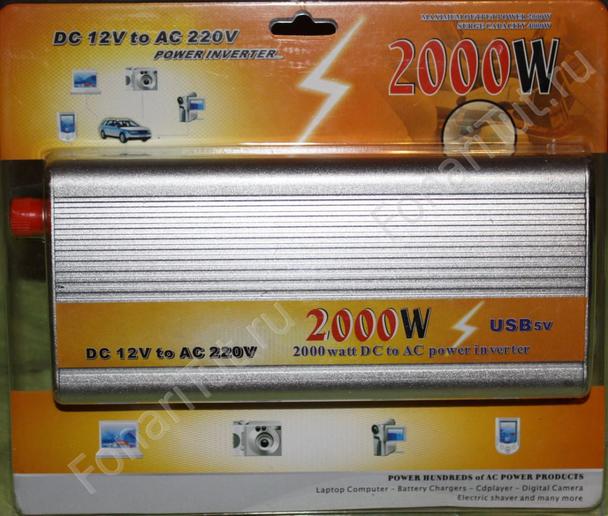 Інвертор напруги, перетворювач 24/220V - 2000W