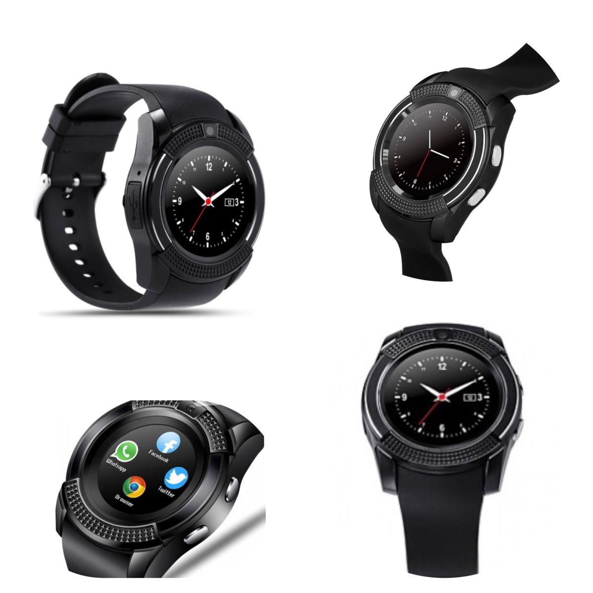 Розумний смарт-годинник Smart watch V8 Black