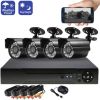 Універсальна система відеоспостереження CCTV на 4 камери, комплект відеоспостереження для вулиці та приміщень на 4 кольорові аналогові камери високого дозволу, АHD з ІЧ-підсвічуванням, датчик руху + сповіщення про тривогу