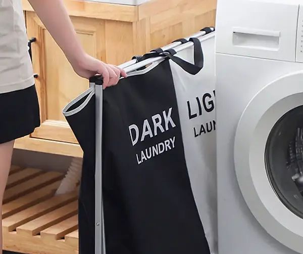 Кошик для білизни складаний 120л з 3 відсіками Laundry Basket, Кошик-органайзер для сортування брудної білизни