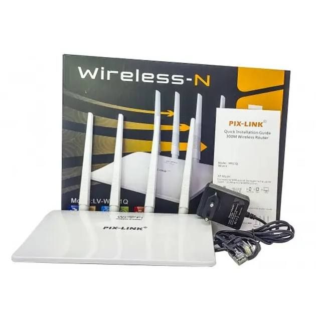 Високошвидкісний Wi-Fi Маршрутизатор (роутер) PIX-LINK LV-WR21Q 2.4 ГГц Білий 300 Мбіт/с, блискавична швидкість інтернету, 4 антени для потужного та швидкого сигналу, широке покриття, надійне та стабільне з'єднання