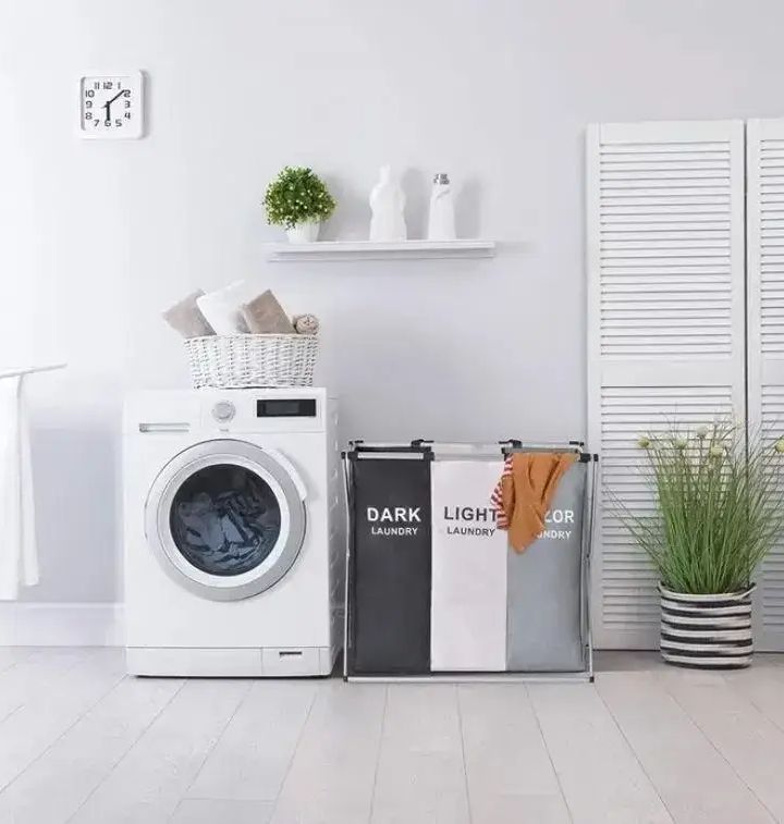 Кошик для білизни складаний 120л з 3 відсіками Laundry Basket, Кошик-органайзер для сортування брудної білизни