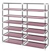Тканинний складаний шафа для взуття на 2 секції Shoe Cabinet YQF-2266 на 12 полиць, подвійна шафа органайзер для зберігання взуття