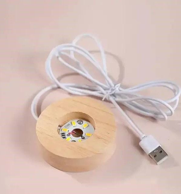 Кришталева куля із сонячною системою 6/8 см світлодіодний LED 3D нічник, куля-нічник, скляна куля світильник на акумуляторі від USB