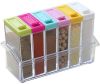 Органайзер для зберігання спецій Supretto Seasoning Piece Set six на 6 осередків на підставці, набір спецівниць для зберігання приправ та спецій